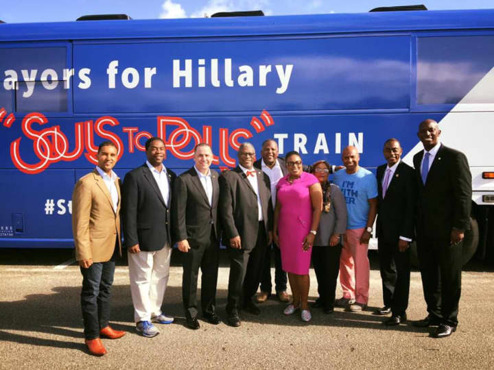 Mount Vernon Mayor Richard Thomas was one of several &quot;Mayors for Hillary&quot; who hit the campaign trail for Democratic presidential hopeful Hillary Clinton.