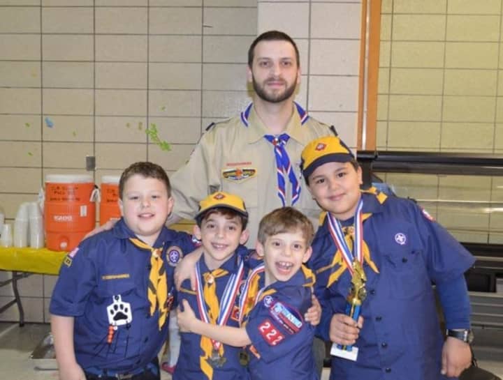 Saddle Brook Scouts celebrate their Blue &amp; Gold banquet.