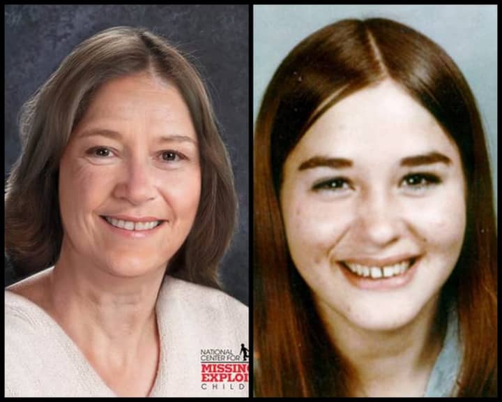 Sheryl Tillinghast age progressed (left) and a photo of her at 17-years-old.