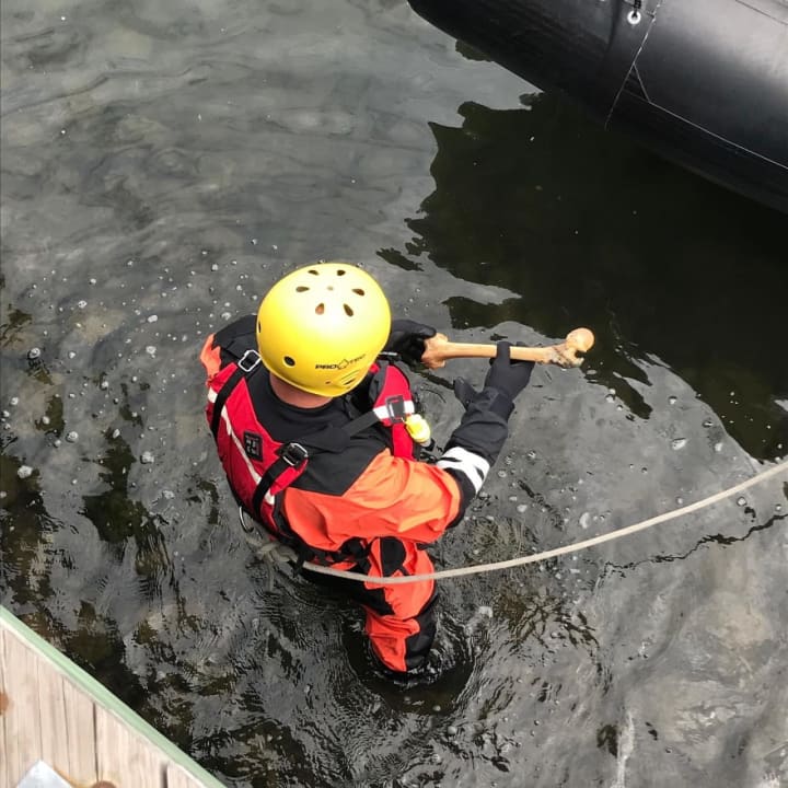 Elizabeth firefighters found bones in the water while conducting a training operation.