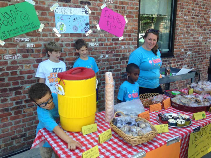 The “men” of The Chapel School’s newest camp (Service &amp; Leadership) held a bake sale this past week in Bronxville.