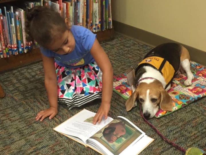 The Ramsey Public Library is giving children a chance to practice their reading skills on therapy dogs.