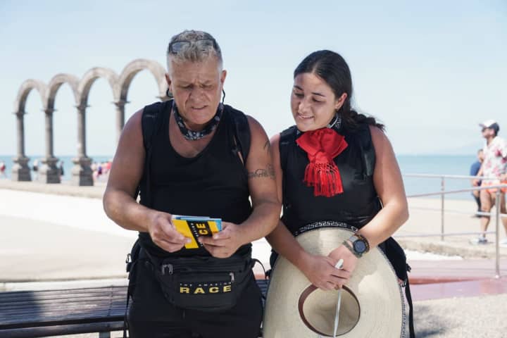 Chris Foster and Mary Cardona-Foster in the season premiere of "The Amazing Race," which kicks off in&nbsp;Puerto Vallarta, Mexico, Wednesday, March 13, at 9:30 p.m. on CBS and Paramount+.