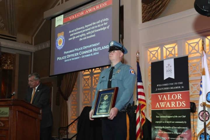 Police Officer Connor Nutland received a Valor Award .