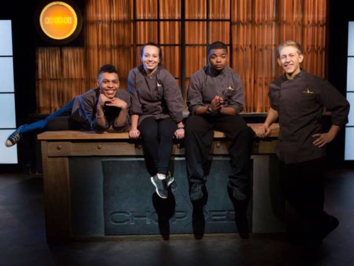 Max Aronson, far right, is winner of Food Network&#x27;s &quot;Chopped Teen Tournament.&quot;