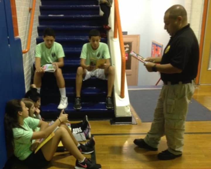 School Resource Officer Castro teaches Lodi youth about cyber bullying.
