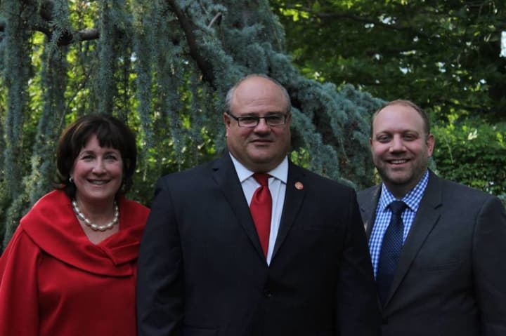 Pompton Lakes Council candidates Terri Reicher, mayor candidate Mike Serra and council candidate Erik DeLine.