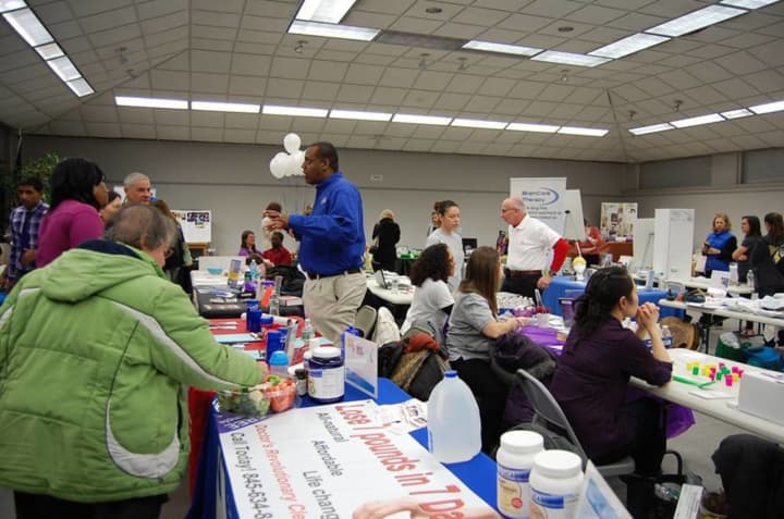 A visitor explores tables at a past Annual Nanuet Chamber of Commerce Fitness Fair.