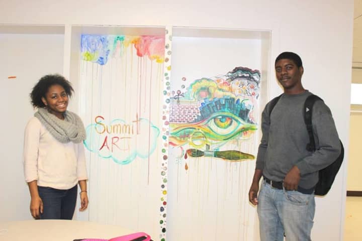 Art students from Summit Academy are designing the school cafeteria.