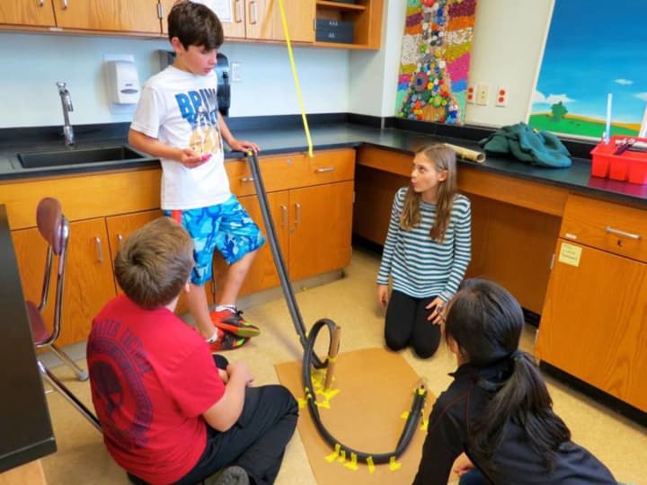 Sixth-grade students in the Briarcliff Manor school district are building roller coasters in science class.