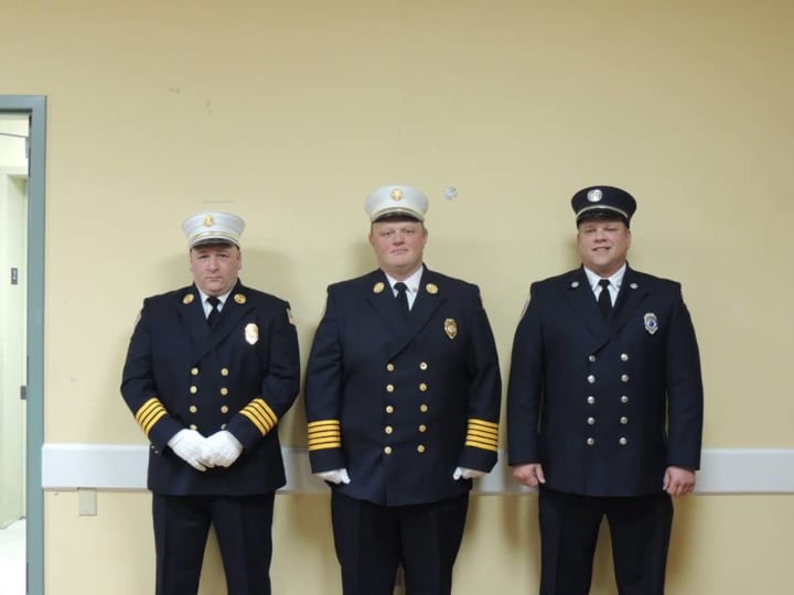 From left to right: 1st Assistant Chief Colombo, Chief Mansfield, and 2nd Assistant Chief Pesavento.