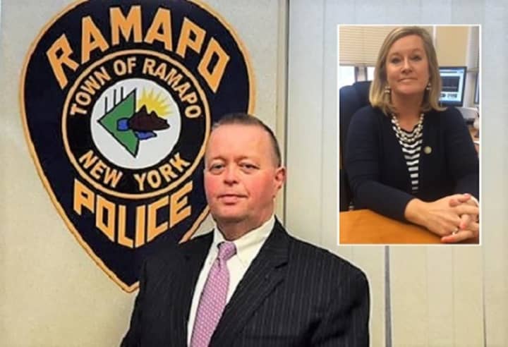 Ramapo Police Chief Brad Weidel, NYS PTA Executive Director Kyle Belokopitsky (inset)