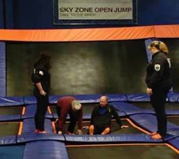 Members from Allendale EMS and Fire, along with surrounding departments, train for emergencies at SkyZone.