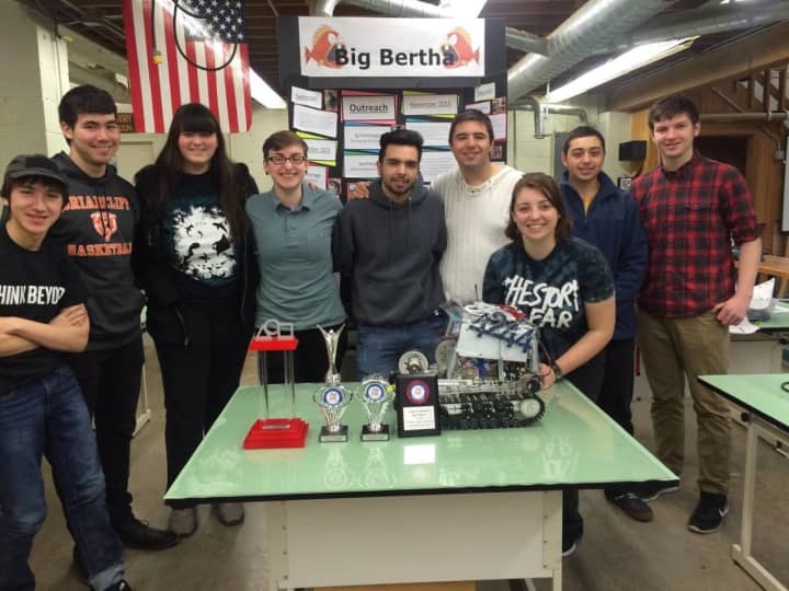 These New Visions Engineering students from The Tech Center at Putnam/Northern Westchester BOCES will compete in the First Tech Challenge East Super-Regional competition March 18 to 20 in Scranton, Pa.
