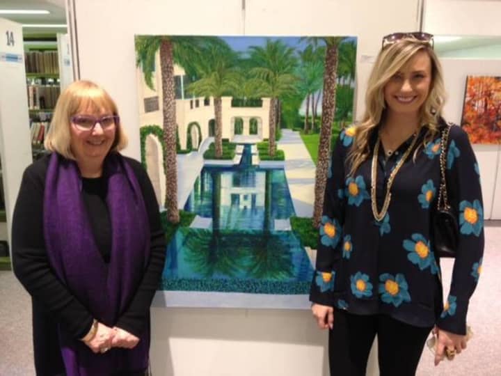 Artist Kathryn Morrill and her daughter, Tori, at the Pine Gallery in Fair Lawn.