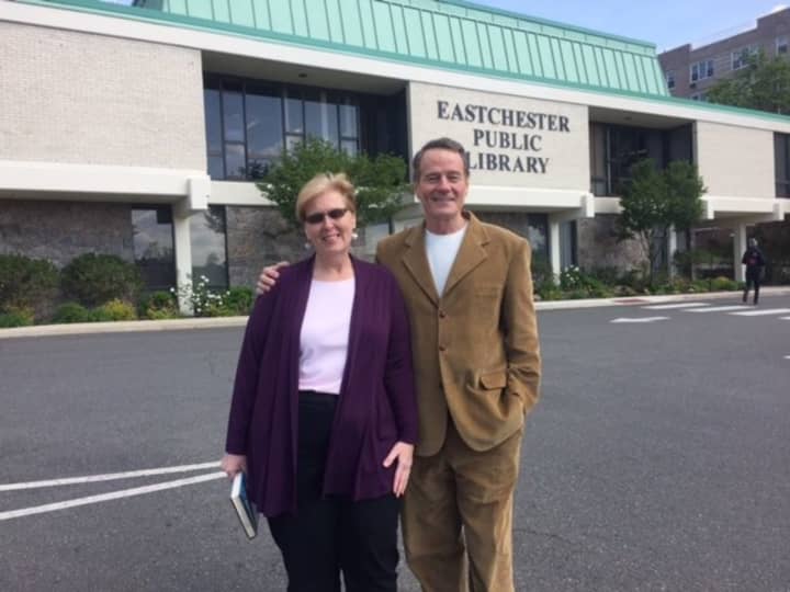 The Eastchester Library recently received a visit from Emmy Award-winning actor Bryan Cranston while he was in Eastchester to film a movie.