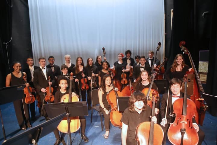 The Pelham High School orchestra won a gold medal with distinction from the New York State School Music Association.