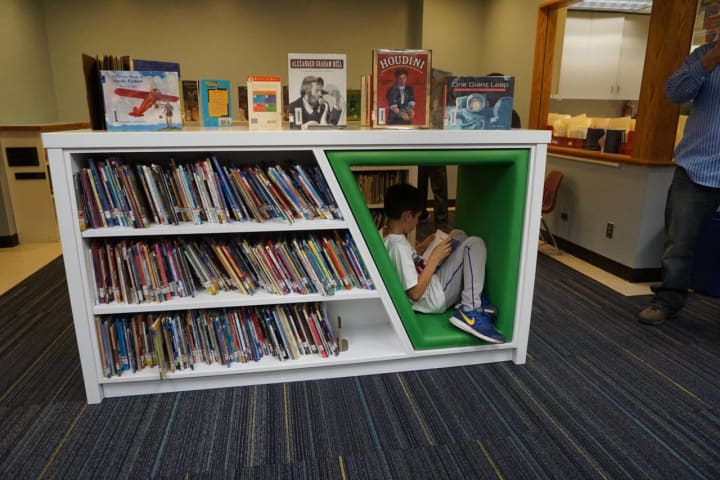 New Rochelle students are enjoying the refurbished library at Ward elementary School.