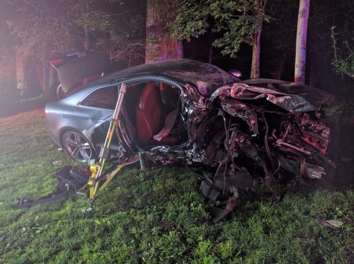 Greenwich firefighters responded to a one-car crash on Bedford Road early Monday morning.