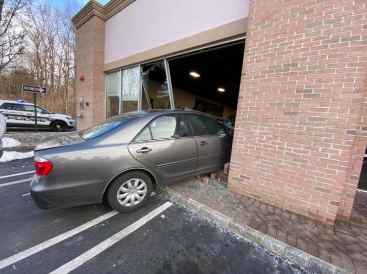 A car plowed into Planet Fitness in Airmont over the weekend while patrons were inside.