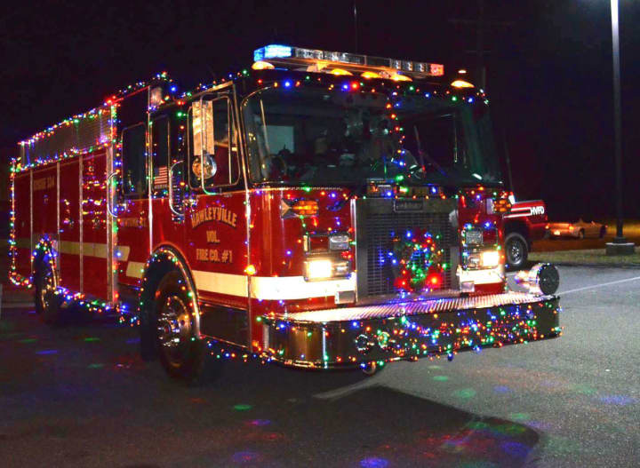 Hawleyville Volunteer Fire Department lights up Newtown with its holiday light show.