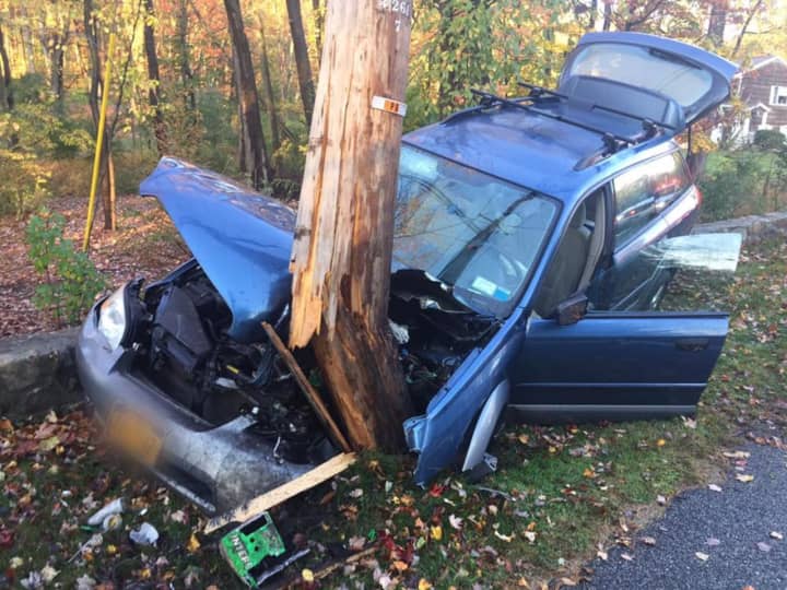 A Somers man slammed into a utility pole after suffering a diabetic seizure.
