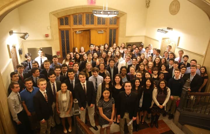 106 Pelham students were inducted into the Knight and Lamp chapter of the National Honor Society.