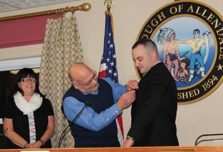 Victor Bartoloma sworn in as a probationary officer in 2014.
