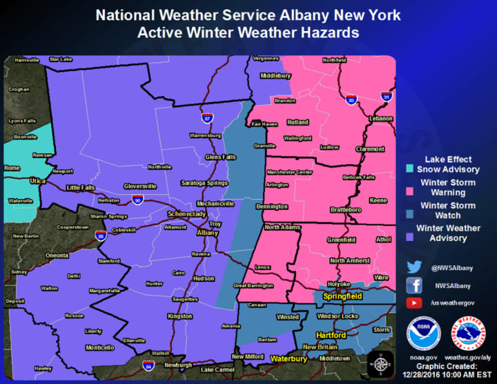 A look at warnings and advisories in effect by county from Thursday morning to Friday morning.