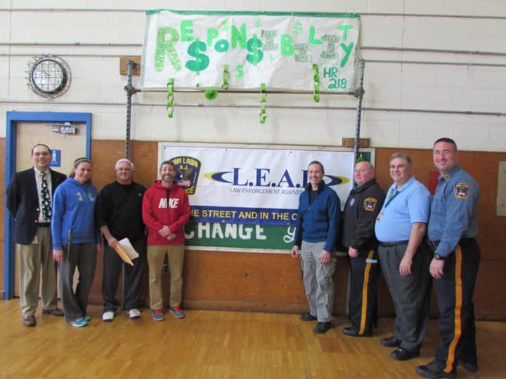 Memorial Middle School officials and the Fair Lawn Police Department&#x27;s L.E.A.D. officers.