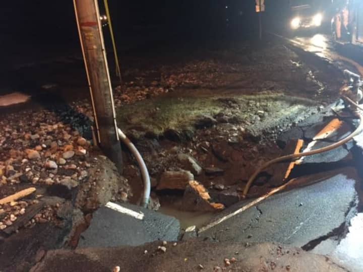 A water main break in Wesley Hills, which flooded a basement on Cottonwood Lane, has caused officials to issue a boil water notice.