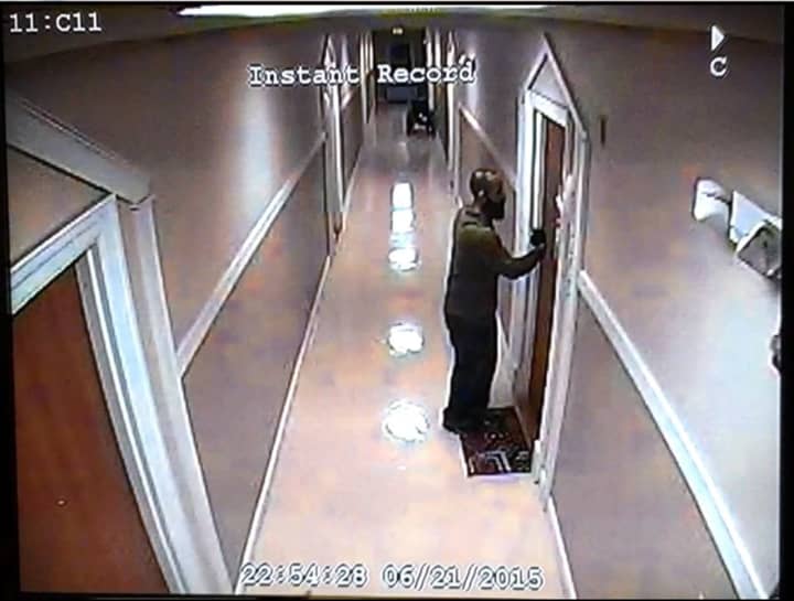 Bridgeport Police are looking for the suspect in a burglary that occurred in June.