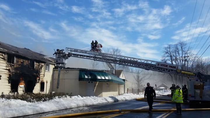 Multiple fire departments battled a large fire at Joseph&#x27;s Steakhouse.