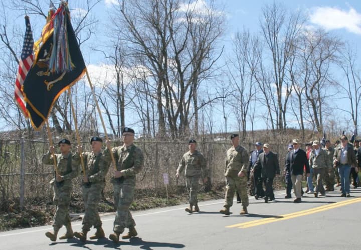 Members of the 31st Infantry Regiment from Fort Drum, N.Y., along members of the community took part in a commemoration ceremony on the 75th anniversary of the Battle of Bataan.