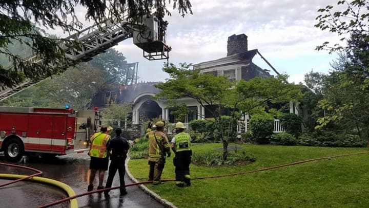 A home on Bessel Lane in Chappaqua was destroyed Sunday by a fast-moving fire.