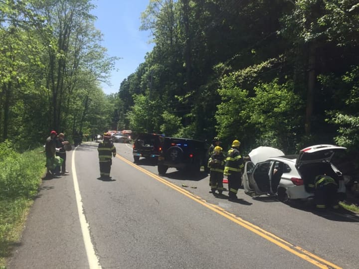 A five-vehicle crash closed Haverstraw Road for more than hour Sunday.