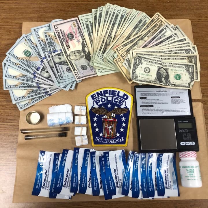 Forty-five bags of heroin and cash were seized following a domestic incident in Connecticut.