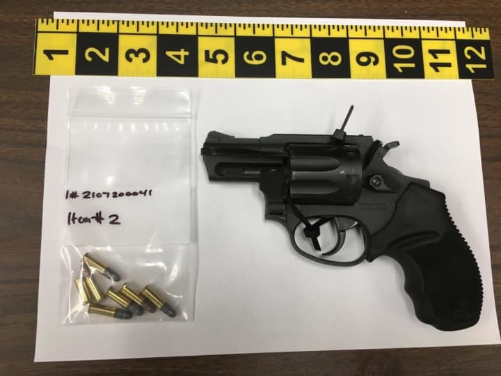 The weapon was seized by officers.