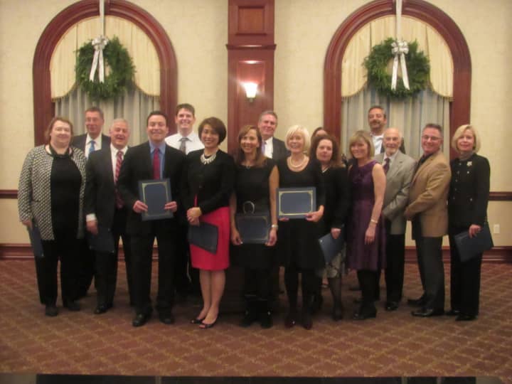 Members of Paramus Chamber of Commerce&#x27;s Board of Directors at their installation dinner.