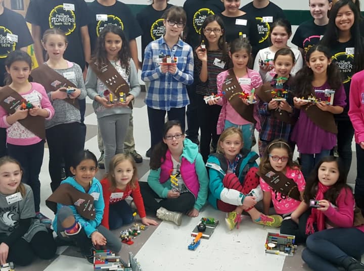 Young girls at a recent Pascack Pi-oneers event.