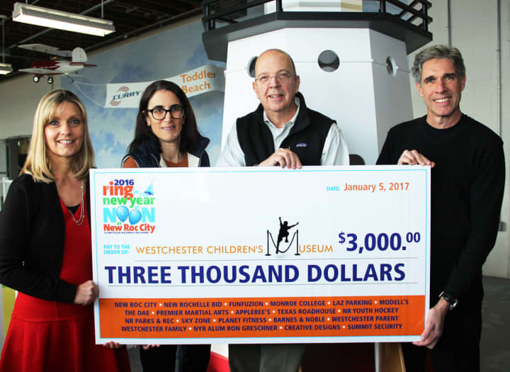 From left, Sherry Bruck, president of Harquin Creative Group, MaryLou Pagano, director of development at the Westchester Children’s Museum, Tracy Kay, executive director of the Westchester Children’s Museum and Fred Bruck, vice president of Harquin.