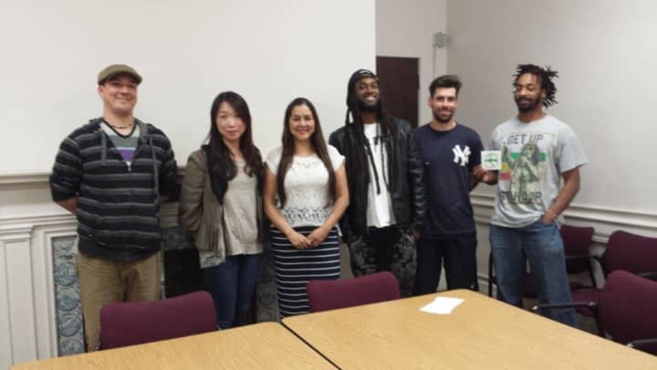 From left to right: Artists Ken Ziobro, Tai Hwa Goh, Monica Chavarria, Johnathan Houssou, Laurence Ciarallo and Marcus Story. Not shown: John Newcomb and Poramit Thantapalit