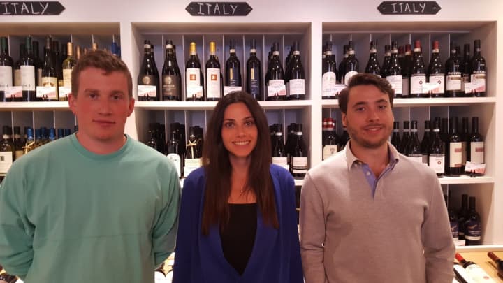 The team at Armonk Wine &amp; Spirits: left to right:Gus Jacobson, Nancy Oster Rosner, and Brian Santoro.