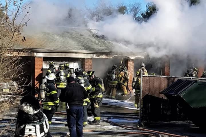 No injuries were reported, although &quot;several cars and the contents of the affected garages were destroyed,&quot; Detective Capt. Lawrence Martin said.