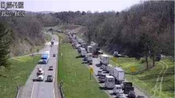 Traffic stalled on Route 222 in Lancaster County