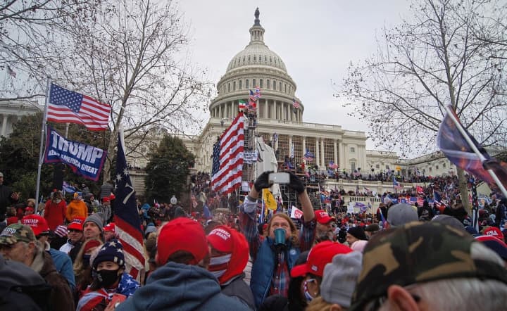 Rioters at the US Capitol on Jan. 6, 2021.