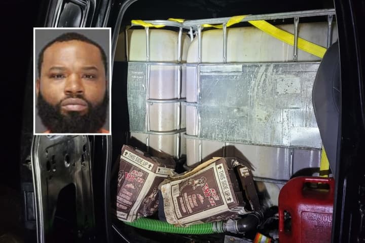 Rashan Nix was arrested after police looked inside the van behind the LongHorn Steakhouse on northbound Route 17 in Rochelle Park and found large plastic bladders full of used cooking oil, authorities said.