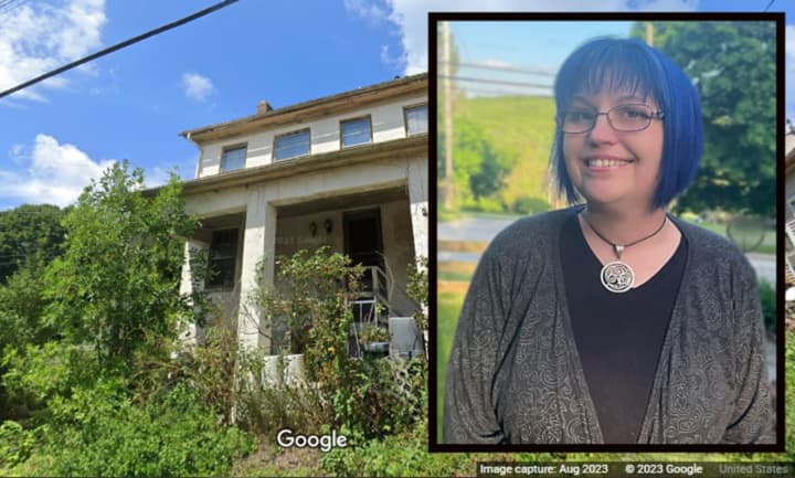 Former Mayoral Candidate Cathy Null and the home where the deadly fire broke out at 56 S Main St. Loganville Borough.