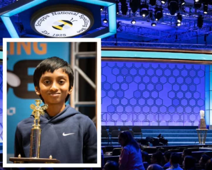 Akshaj Somisetty the top speller of the 2024 Central PA Spelling Bee.