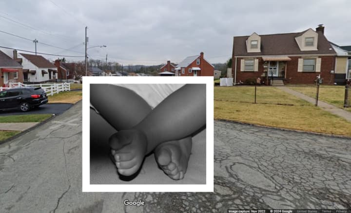 A baby boy's feet and the 2600 block of Glenny Lane where a 17-month-old boy was found dead in police believe is a homicide.&nbsp;
